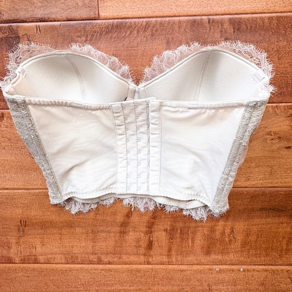 Victoria's Secret Dream Angels Long Line Bustier Bra 32DD Metallic/Silver - Picture 3 of 9